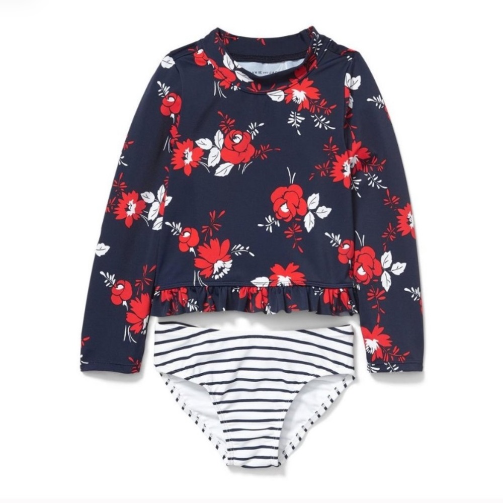 Janie and Jack red blue rash guard swimsuit NWOT